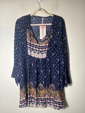 NWT Mitto Shop Navy Long Sleeve Mini Dress Sz S